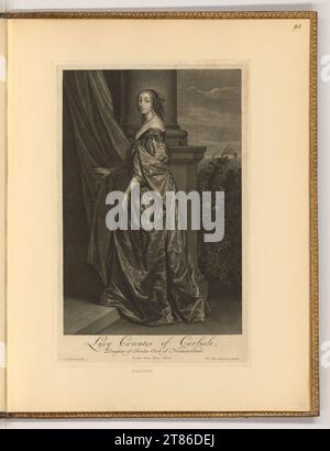 Pieter van Gunst Porträt Lucy, Gräfin von Carlisle. Kupferstich 1713-1715 , 1713/1715 Stockfoto