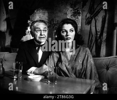 Edward G. Robinson, Joan Collins, am Set des Films Seven Thieves, 20th Century Fox, 1960 Stockfoto