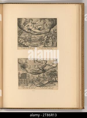 Adriaen Collaert (Graveur) Am Morgen; Mittags. Kupferstich 1551-1600 , 1551/1600 Stockfoto