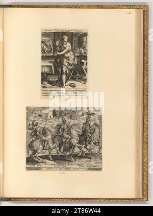 Harmen Jansz. Muller Lucretia Romana; die neun Helden. Kupferstich, Ätzung 1567-1584 , 1567/1584 Stockfoto