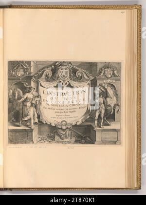 Crispin de Passe (II) Titelblatt, die Untersuchung des Roy in der Ausübung des Reitens (Buchillustration). Kupferstich 1623-1629 , 1623/1629 Stockfoto