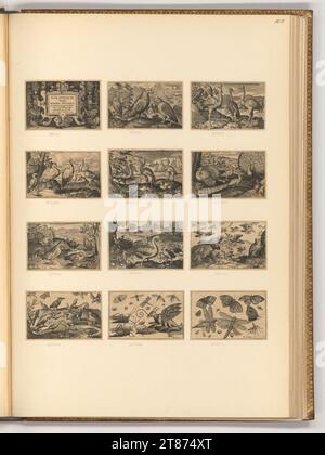 Nicolaes de Bruyn Vögel und fliegende Insekten. Kupferstich 1594 , 1594 Stockfoto