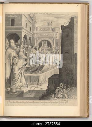 Nicolaes de Bruyn (Engraver) das Wunder des heiligen Jakobus. Kupferstich 1600 , 1600 Stockfoto