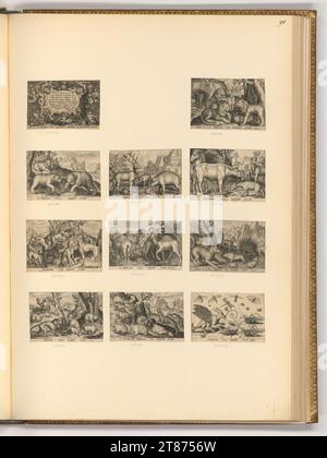 Nicolaes de Bruyn (Engraver) vier-Fuß-Tiere. Kupferstich 1594 , 1594 Stockfoto