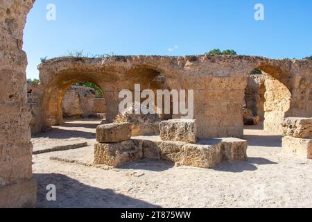 Ruinen der antiken Stadt Karthago in der Nähe von Tunis, Tunesien. Archäologische Stätte, Nordafrika Stockfoto