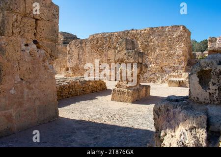 Ruinen der antiken Stadt Karthago in der Nähe von Tunis, Tunesien. Archäologische Stätte, Nordafrika Stockfoto