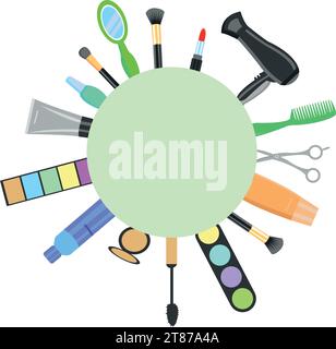 Symbolsatz für Schönheit und Kosmetik flaches Design Stock Vektor