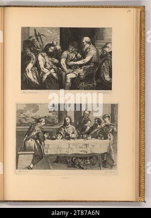 Johannes Groensveld Pontius Pilatus wäscht sich die Hände Unschuld; das Sakrament in Emmaus. Ätzen 1675-1728 , 1675/1728 Stockfoto