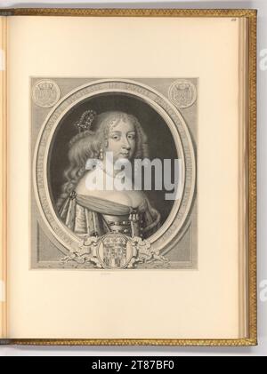 Pieter van Schuppen Porträt Maria Johanna Baptiste. Kupferstich 1666 , 1666 Stockfoto