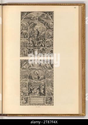 Hans Collaert d. Ä. (An der Entstehung Beteiligte r) die zehn Gebote (Emblem); die Gebete des Herrn (Emblem). Kupferstich, Ätzung 1540-1590 , 1540/1590 Stockfoto