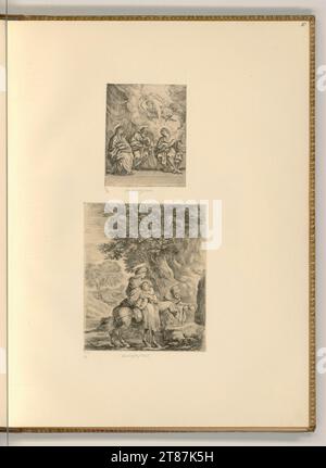 Stefano della Bella (ausführende r Künstler in) die Heilige Dreifaltigkeit, Maria und Joseph; Flucht nach Ägypten. Ätzen 1630-1664 , 1630/1664 Stockfoto