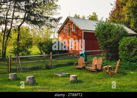 Malerische rote Farm Stockfoto