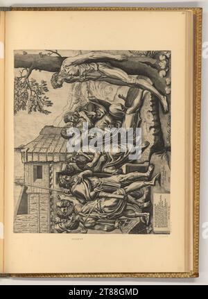 Balthasar van den Bos (Engraver) der Vater mit seinen beiden Söhnen. Kupferstich 1558 , 1558 Stockfoto