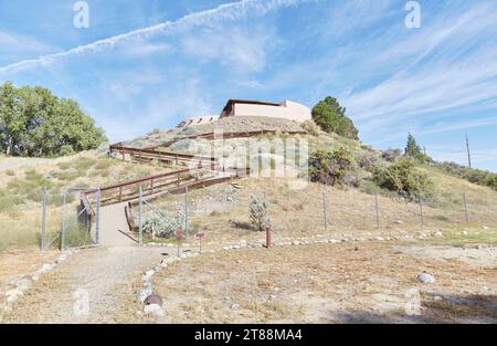 New Mexico's Lachsruinen, erbaut von den Ahnen Puebloans im 11. Jahrhundert Stockfoto