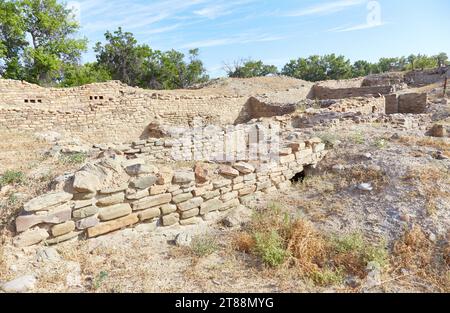 New Mexico's Lachsruinen, erbaut von den Ahnen Puebloans im 11. Jahrhundert Stockfoto