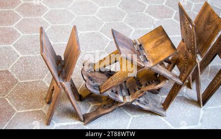 Set aus osmanischen, türkischen, hölzernen Rednern Stockfoto