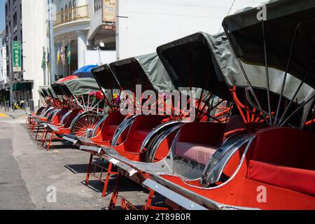 Fahrrad-Rikschas in Georgetown, Penang, Malaysia Stockfoto