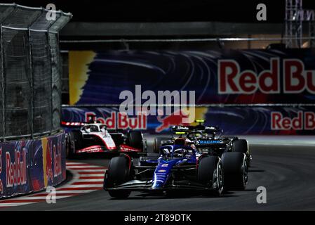 Las Vegas, USA. November 2023. Logan Sargeant (USA) Williams Racing FW45. Formel-1-Weltmeisterschaft, Rd 22, Las Vegas Grand Prix, Samstag, 18. November 2023. Las Vegas Strip Circuit, Las Vegas, Nevada, USA. 18.11.2023. Formel-1-Weltmeisterschaft, Rd 22, Las Vegas Grand Prix, Las Vegas, Nevada, USA, Renntag. Das Foto sollte lauten: XPB/Press Association Images. Quelle: XPB Images Ltd/Alamy Live News Stockfoto