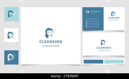 Aufgeräumtes Logo mit editierbarem Slogan. Branding-Buch und Visitenkartenvorlage. Stock Vektor