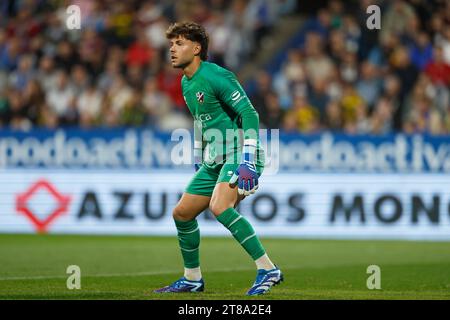 Saragossa, Spanien. November 2023. Alvaro Fernandez (Huesca) Fußball/Fußball : spanisches Spiel "LALIGA HYPERMOTION" zwischen Real Zaragoza 0-2 SD Huesca im Estadio La Romareda in Zaragoza, Spanien . Quelle: Mutsu Kawamori/AFLO/Alamy Live News Stockfoto