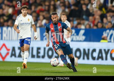 Saragossa, Spanien. November 2023. Oscar Sielva (Huesca) Fußball/Fußball : spanisches Spiel "LALIGA HYPERMOTION" zwischen Real Zaragoza 0-2 SD Huesca im Estadio La Romareda in Zaragoza, Spanien . Quelle: Mutsu Kawamori/AFLO/Alamy Live News Stockfoto