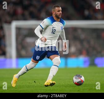 Wembley, London, Großbritannien. November 2023. England gegen Malta - Qualifikation zur Euro 2024 - Wembley. Der Englands Kyle Walker während der EM 2024-Qualifikation gegen Malta. Bildnachweis: Mark Pain/Alamy Live News Stockfoto