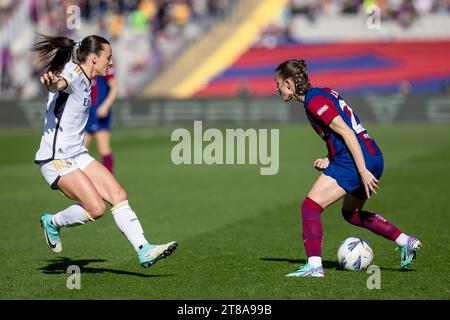 Barcelona, Spanien. November 2023. BARCELONA, SPANIEN - 19. NOVEMBER: .Ona Batlle des FC Barcelona während des Liga-F-Spiels zwischen dem FC Barcelona und Real Madrid bei den Estadi Olimpic Lluis Companys am 19. November 2023 in Barcelona, Spanien (Credit Image: © Gerard Franco/DAX via ZUMA Press Wire) NUR REDAKTIONELLE VERWENDUNG! Nicht für kommerzielle ZWECKE! Stockfoto