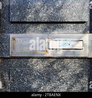 Alte Martins Bank, dann Barclays Bank Briefkasten in der ehemaligen Stadtmitte Stockfoto