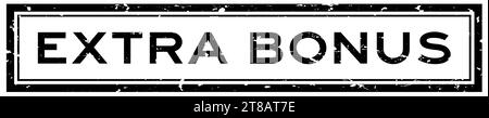 Grunge schwarzer extra Bonus Wort quadratischer Gummisiegelstempel auf weißem Hintergrund Stock Vektor