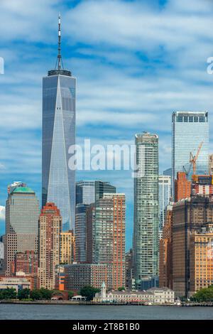 Panorama Skyline New york usa Skyline New York City Skyline Lower manhattan Skyline mit Wolkenkratzern einschließlich des Freedom Tower cbd New york usa. Aus dem b Stockfoto
