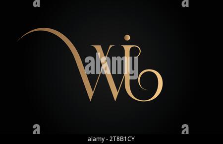 Luxuriöses Initial JW- oder WJ-Logo mit Monogramm und Textbuchstaben Stock Vektor