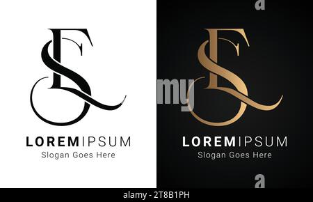Luxuriöses Initial SE oder es Monogramm-Logo-Design Stock Vektor