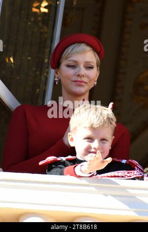 Monaco National Day 2023 MONACO, 19. NOVEMBER: Prinzessin Charlene von Monaco, Prinz Jacques von Monaco, am Monaco National Day 2023 am 19. November 2023 in Monaco, Copyright: XNewsxPicturesx Royal Monaco Day 1244 Credit: Imago/Alamy Live News Stockfoto