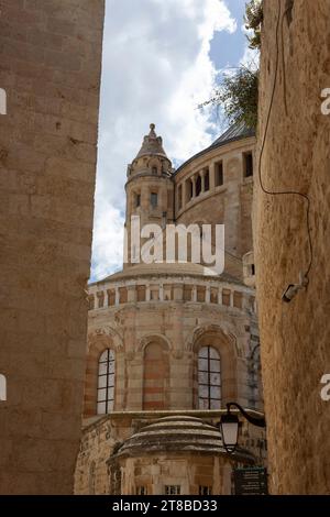 Abtei der Dormition, Berg Zion, Altstadt von Jerusalem, Israel. Eine katholische Abtei des Benediktinerordens in Jerusalem, auf dem Berg Zion, j Stockfoto