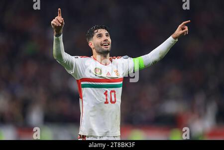 Budapest, Ungarn. November 2023. Ungarn gegen Montenegro: Gruppe G - UEFA EURO 2024 Europa-Qualifikation BUDAPEST, UNGARN - 19. NOVEMBER: Spiel der Qualifikationsrunde zur UEFA EURO 2024 zwischen Ungarn und Montenegro in der Puskas Arena am 19. November 2023 in Budapest, Ungarn. Kredit: Gabriella Barbara Credit: Gabriella Barbara/Alamy Live News Stockfoto