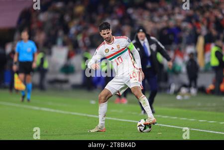 Budapest, Ungarn. November 2023. Ungarn gegen Montenegro: Gruppe G - UEFA EURO 2024 Europa-Qualifikation BUDAPEST, UNGARN - 19. NOVEMBER: Spiel der Qualifikationsrunde zur UEFA EURO 2024 zwischen Ungarn und Montenegro in der Puskas Arena am 19. November 2023 in Budapest, Ungarn. Kredit: Gabriella Barbara Credit: Gabriella Barbara/Alamy Live News Stockfoto