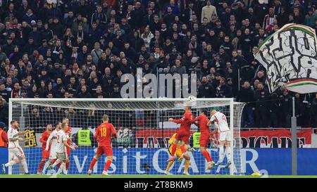 Budapest, Ungarn. November 2023. Ungarn gegen Montenegro: Gruppe G - UEFA EURO 2024 Europa-Qualifikation BUDAPEST, UNGARN - 19. NOVEMBER: Spiel der Qualifikationsrunde zur UEFA EURO 2024 zwischen Ungarn und Montenegro in der Puskas Arena am 19. November 2023 in Budapest, Ungarn. Kredit: Gabriella Barbara Credit: Gabriella Barbara/Alamy Live News Stockfoto