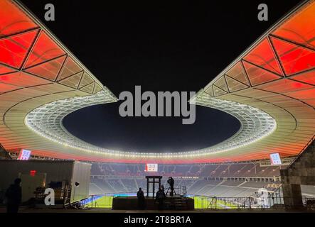 Olympia Stadion Berlin nach dem Freundschaftsspiel DEUTSCHLAND - Türkiye 2-3 DEUTSCHLAND - TÜRKEI Vorbereitung auf die Europameisterschaft 2024 in Deutschland, Saison 2023/2024, am 18. November 2023 in Berlin. © Peter Schatz / Alamy Live News Stockfoto