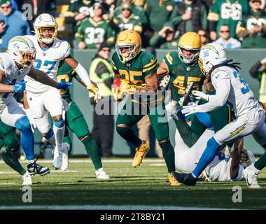 Green Bay, Usa. November 2023. Keisean Nixon startet am Sonntag, den 19. November 2023, während des NFL-Spiels zwischen den Los Angeles Chargers und den Green Bay Packers im Lambeau Field. Foto: Tannen Maury/UPI Credit: UPI/Alamy Live News Stockfoto