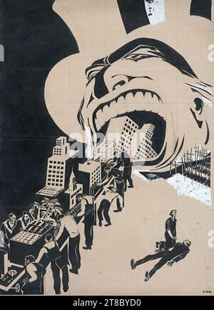 DMITRY MOOR (1883–1946) russischer Künstler und Posterdesigner. „Der Kapitalismus verschlingt alles“ Stockfoto