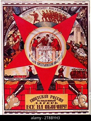 DMITRY MOOR (1883–1946) russischer Künstler und Posterdesigner. "Sowjetrussland ist belagert!" Ein Poster von 1919. Stockfoto