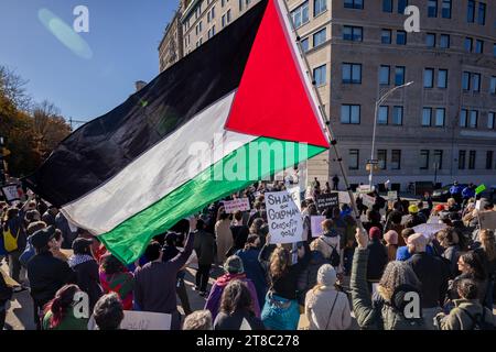 Brooklyn, Vereinigte Staaten Von Amerika. November 2023. NEW YORK, NEW YORK - 17. NOVEMBER: Hunderte palästinensischer Demonstranten versammelten sich für die „Schande über Goldman: Waffenstillstand jetzt!“ Rallye am 19. November 2023 in Brooklyn New York. Der US-Kongressabgeordnete Dan Goldman (D-NY) wird von seinen Wählern aufgerufen, weil er sich weigerte, einen Waffenstillstand bei über 12.000 Todesfällen in Gaza zu fordern, und weil er die US-Rep. Rashida Tlaib (D-MI) kritisiert hat, weil er sich gegen die Gewalt gegen Palästinenser ausgesprochen hat. (Foto: Michael Nigro/SIPA USA) Credit: SIPA USA/Alamy Live News Stockfoto