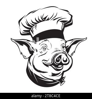 Pock Piggy Vector Logo Cartoon Charakter. Eine süße und moderne Pork Barbeque Logo Illustration. Dies könnte in Grillstationen, grillplätzen im Freien, Grill, Restaurant, Steakhouse usw. verwendet werden Stock Vektor