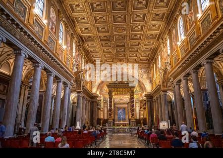 Basilika Papale di Santa Maria Maggiore Rom Italien Innenbilder Stockfoto