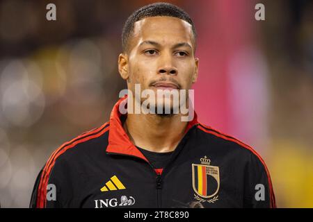 Brüssel, Belgien November 2023. Youri Tielemans von Belgien während des Gruppenspiels der Qualifikationsrunde zur UEFA-Europameisterschaft 2024 zwischen Belgien und Aserbaidschan am 19. November 2023 im King Baudouin Stadion in Brüssel, Belgien (Foto: Andrew SURMA/ Credit: SIPA USA/Alamy Live News) Stockfoto