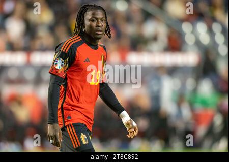 Brüssel, Belgien November 2023. Johan Bakayoko aus Belgien während des Gruppenspiels der Qualifikationsrunde zur UEFA-Europameisterschaft 2024 zwischen Belgien und Aserbaidschan am 19. November 2023 im King Baudouin Stadion in Brüssel, Belgien (Foto: Andrew SURMA/ Credit: SIPA USA/Alamy Live News) Stockfoto
