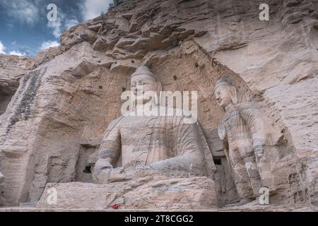 Yungang Grotten. Weltkulturerbe. Eines der vier berühmtesten buddhistischen Höhlen in China befindet sich in Datong, Provinz Shanxi. It Stockfoto