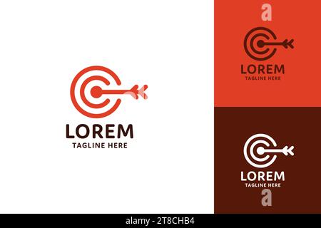 Pfeil nach rechts auf der Vektorvorlage des Ziellogos Stock Vektor