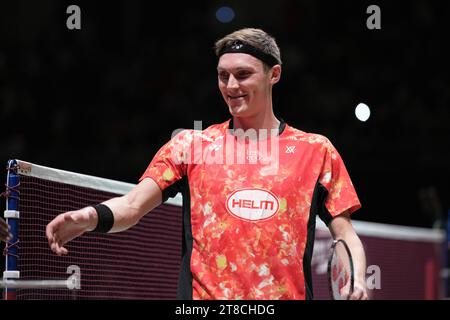 Kumamoto, Japan. November 2023. Viktor Axelsen (DEN) Badminton : Kumamoto Masters Japan 2023 Männer im Einzelspiel beim Kumamoto Prefectural Gymnasium in Kumamoto, Japan. Quelle: AFLO SPORT/Alamy Live News Stockfoto