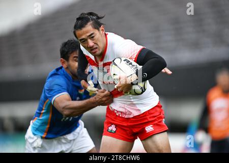 Osaka, Japan. Kredit: MATSUO. November 2023. Taiga Ishida (JPN) Rugby : Asia Rugby Regional Qualifier Japan 7s Männer Pool Ein Spiel zwischen Japan 50-0 Indien im Yodoko Sakura Stadium in Osaka, Japan. Quelle: MATSUO .K/AFLO SPORT/Alamy Live News Stockfoto